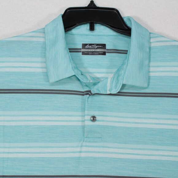 Ben Hogan Polo Men's Large Blue Short Sleeve Striped - Picture 9 of 10